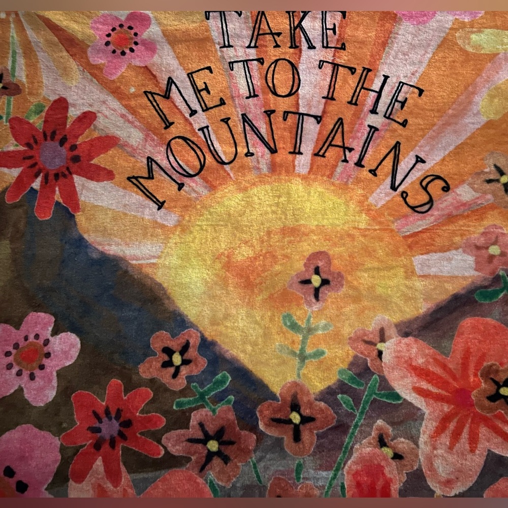 NATURAL LIFE Take Me to the Mountains Throw Blanket So Soft - Orange and Red